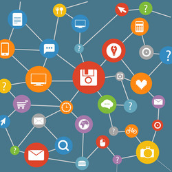 abstract modern network scheme flat design vector image