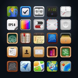 App Icon Set - Square Style vector image