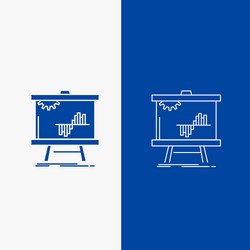 business chart data graph stats line and glyph vector image