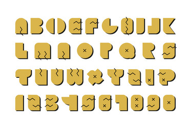 Elegant Font with Numbers & Shadows vector image