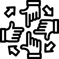 group of people with hands in a circle for unity vector image