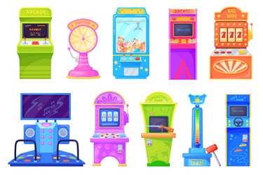 Retro Arcade Game Machines vector image