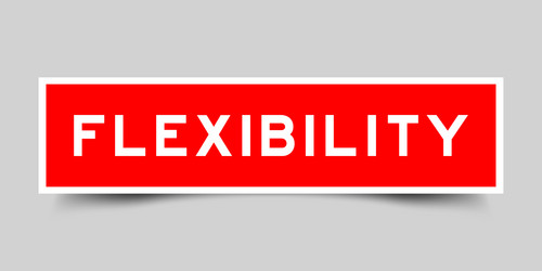 sticker label with word flexibility in red color vector image