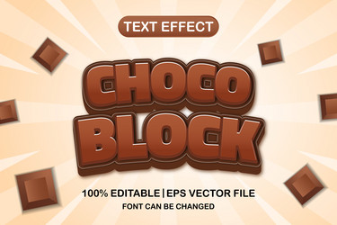 chocolate block 3d editable text effect vector image