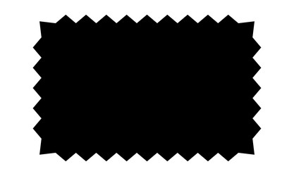 empty black rectangle with zigzag edges box tag vector image