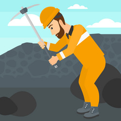 miner working with pick vector image