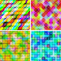 set of seamless geometric pattern vector image