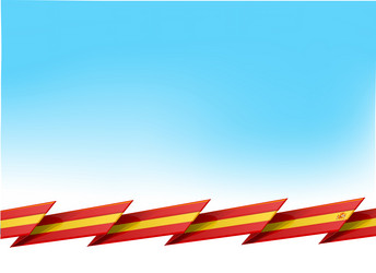 Spain flag isolated on blue sky background vector