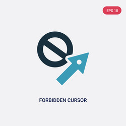 Two color forbidden cursor icon from user vector