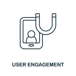 user engagement icon line element from content vector image