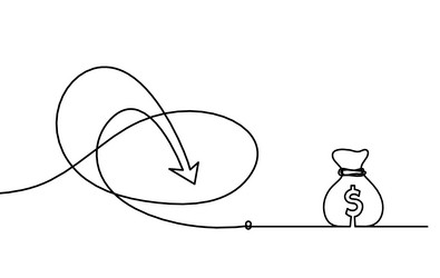 abstract continuous lines arrows with dollar vector image