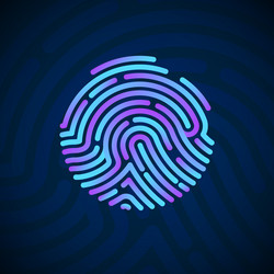 Biometric Fingerprint Scan - Security vector image