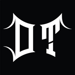 dt logo monogram with abstract shape design vector image