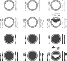 Etiquette proper table setting vector