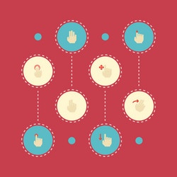 flat icons double click down hold and other vector image