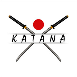 katana sword vintage logo template design modern Vector Image