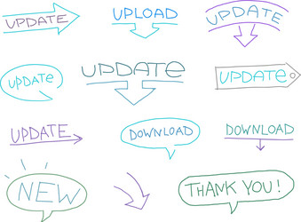 update sketch elements set for website design vector image