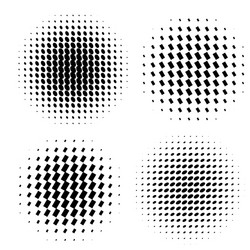 abstract halftone circle shapes set vector image
