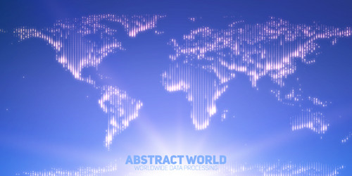 abstract world map constructed vector