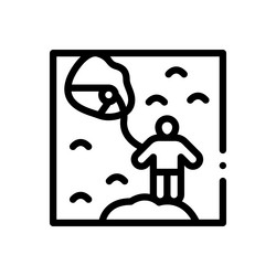 caving icon thin linear style design isolated vector image