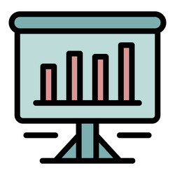 flipchart with diagram icon color outline vector image