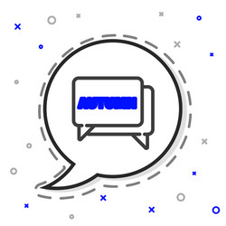 line speech bubble with text autumn icon isolated vector image