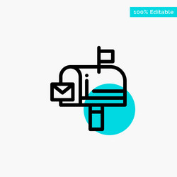 mail box message email turquoise highlight circle vector image