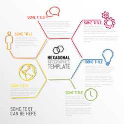 Modern hexagonal infographic report template made vector