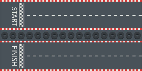 road with start and the finish line vector