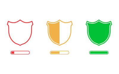 Security Level Icons - Shield Progression vector image