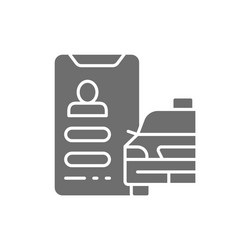 Taxi service application gray icon isolated vector