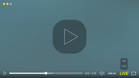 Video player window with menu and buttons panel vector