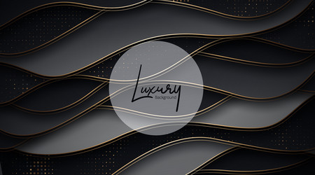 abstract 3d background with black paper layers vector image