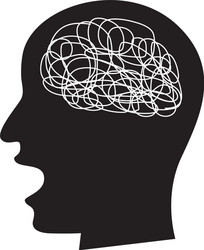 confused concept with busy brain draw vector image