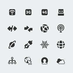Connection Mini Icons - Internet & Network vector image