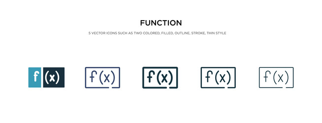 function icon in different style two colored vector image