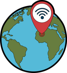 planet with pointer location vector image