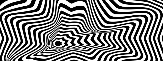 psychedelic pattern with distorted black and white vector image