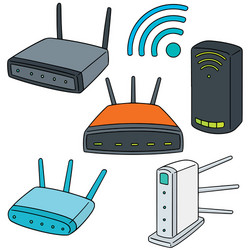 set of wireless router vector image