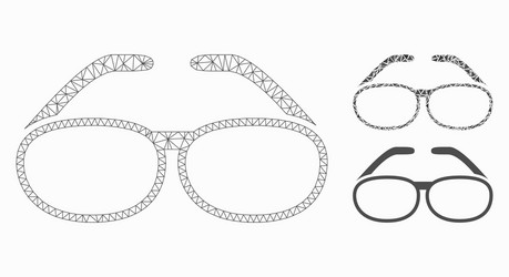 spectacles mesh wire frame model vector image