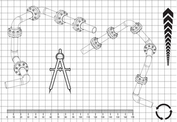 3d model of an pipeline vector image
