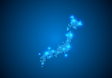 abstract blue background with map internet line vector image