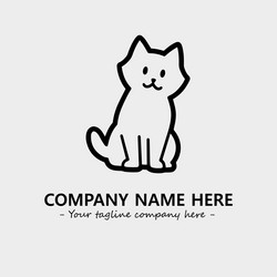 cat character black and white for logo company Vector Image