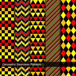 collection of geometric seamless patterns vector image