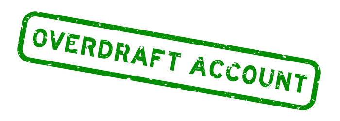 Grunge blue overdraft word rubber seal stamp Vector Image