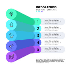 infographic template 3d columns with 5 steps vector image