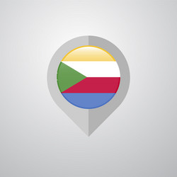 map navigation pointer with democratic republic vector image