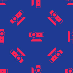 red web camera icon isolated seamless pattern vector image