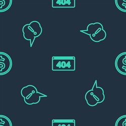 set line page with a 404 error speech bubble vector image