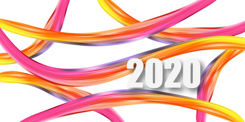 2020 new year on background a colorful vector